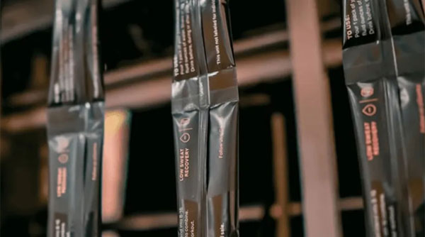 stick packs on a machine