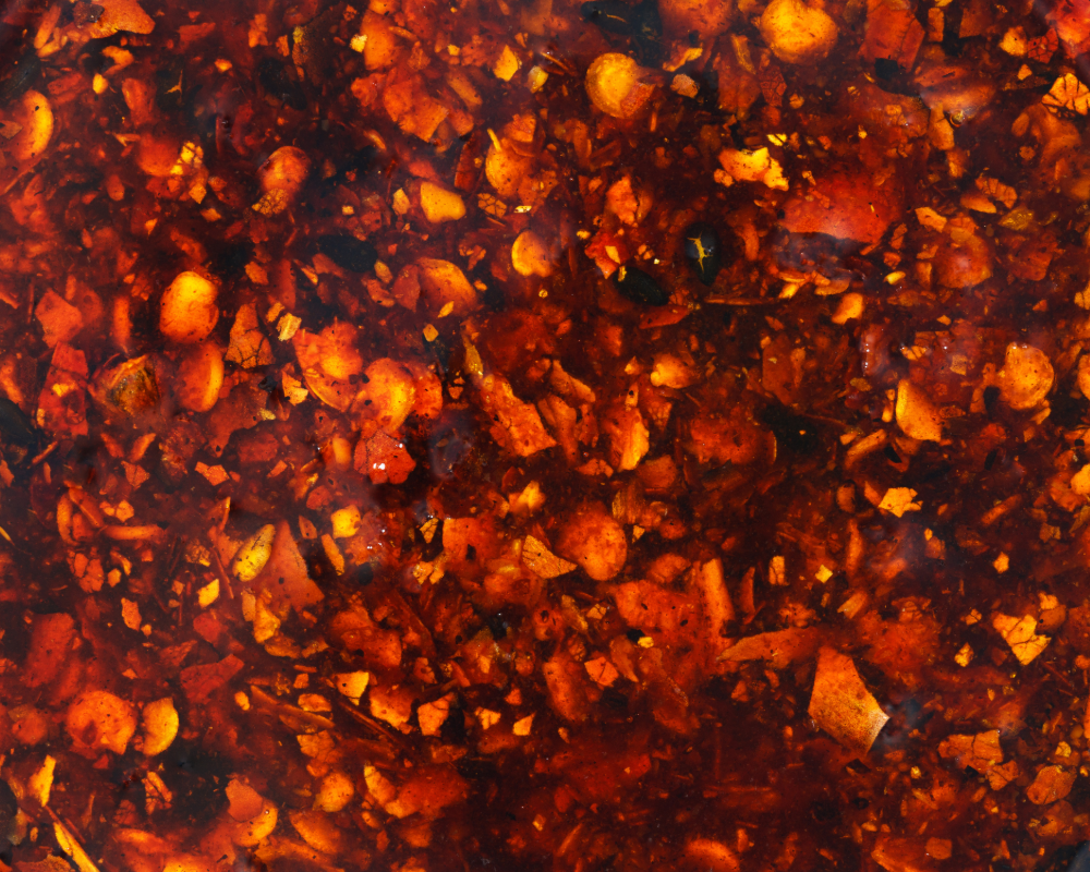 Chili oil with flakes and seeds